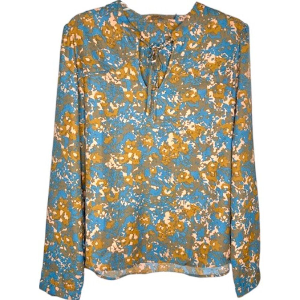PrAna Wild At Heart Long-Sleeved Floral Top - Danish Blue Wildflower - L - Picture 2 of 11